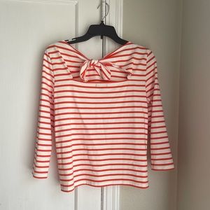J.Crew red and white striped tie-back top size xs